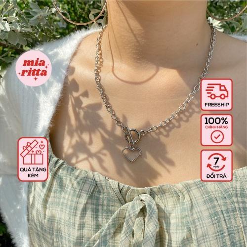 Vòng cổ Hàn quốc - Vòng cổ xích nhỏ trái tim rỗng phong cách vintage Âu Mỹ