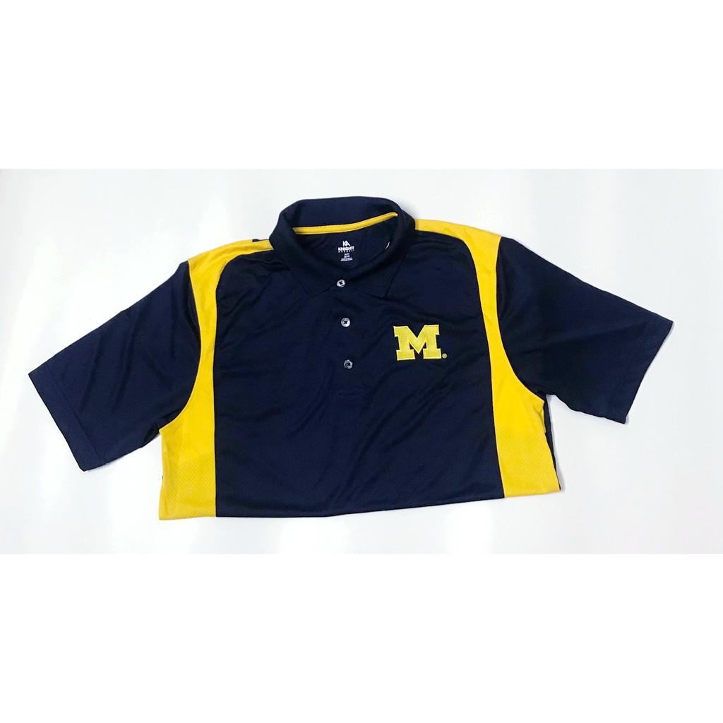 Áo polo ngắn tay thể thao logo M Michigan