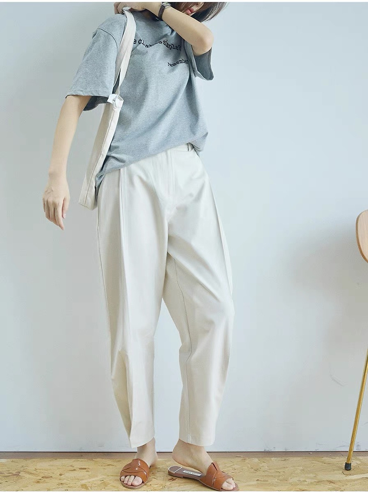 Quần tây nữ Linen Premium, có thể chuyển từ dáng ống rộng sang dáng baggy trẻ trung