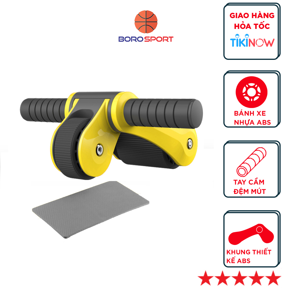 Con Lăn Tập Cơ Bụng Sáu Múi Cleacco Magic Six Packs Khung Chắc Chắn , Chống Trượt Tải Trọng 150Kg - Hàng Chính Hãng Boro Sport - Vàng