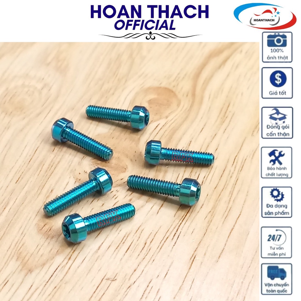 Ốc Gr5 Titan 4L15 Đầu Trụ Nắp Dầu Màu Xanh Lục Bảo Dùng cho nhiều dòng xe , SP012410 (giá 1 con)