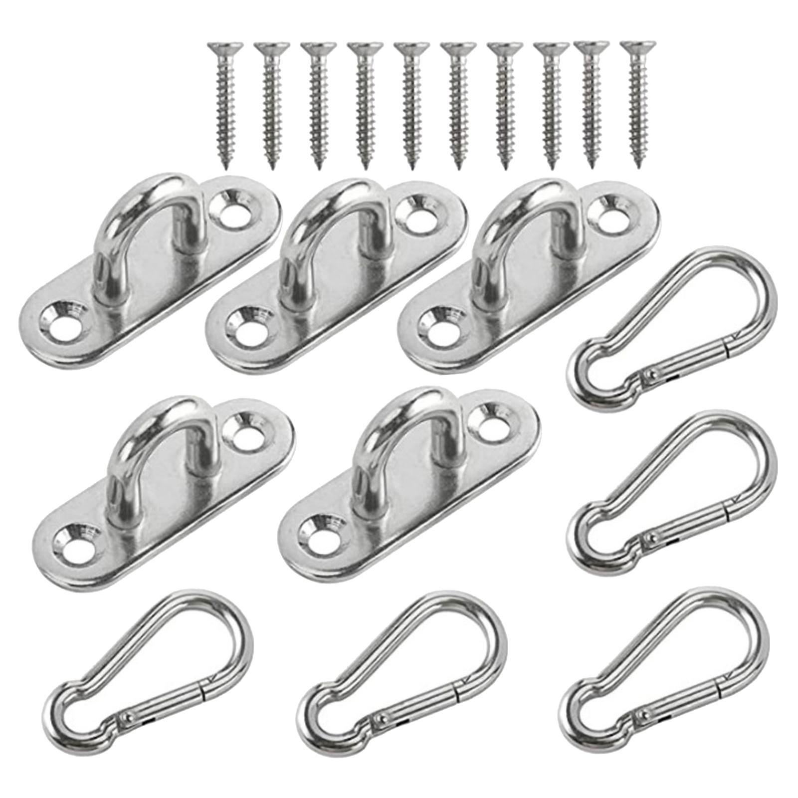 Pad Eye Plate Hanging Hardware Fitting Set Solid Swing Hook Heavy Duty Metal Staple Hooks for Camping Home Use Shade Sail Yoga Training