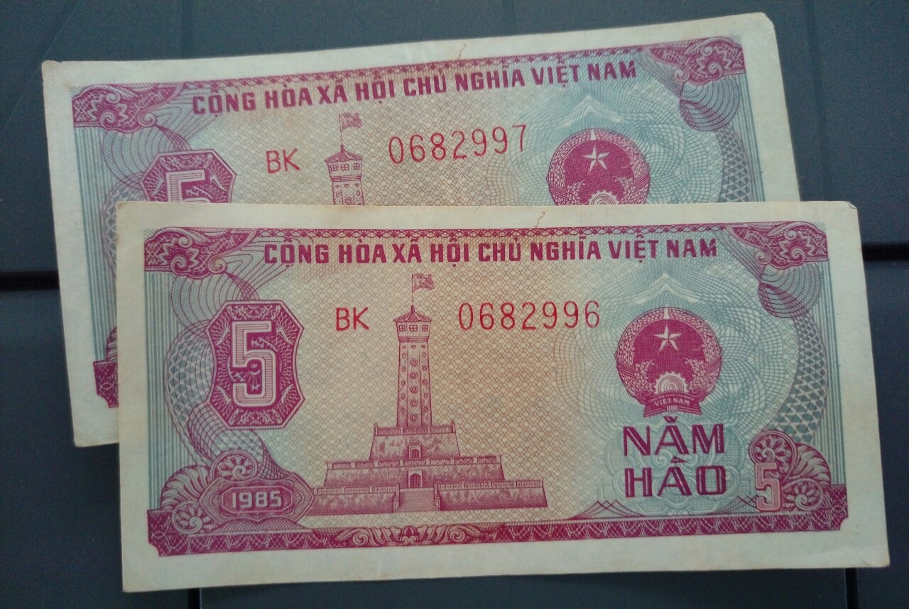 Tờ 5 Hào 1985 , tờ tiền nhỏ nhất thời bao cấp - chất lượng đẹp
