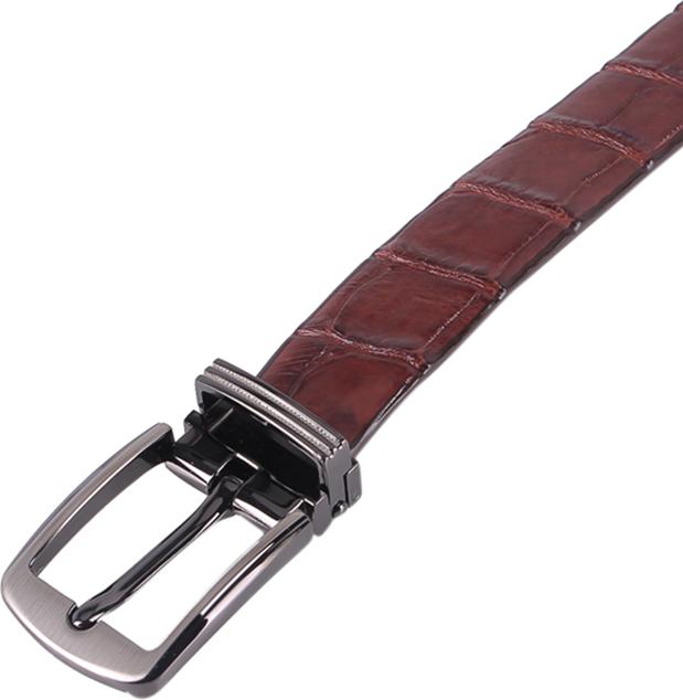 Thắt Lưng Nữ Da Cá Sấu Nguyên Con Bụng Huy Hoàng HT5217 - Nâu Đất