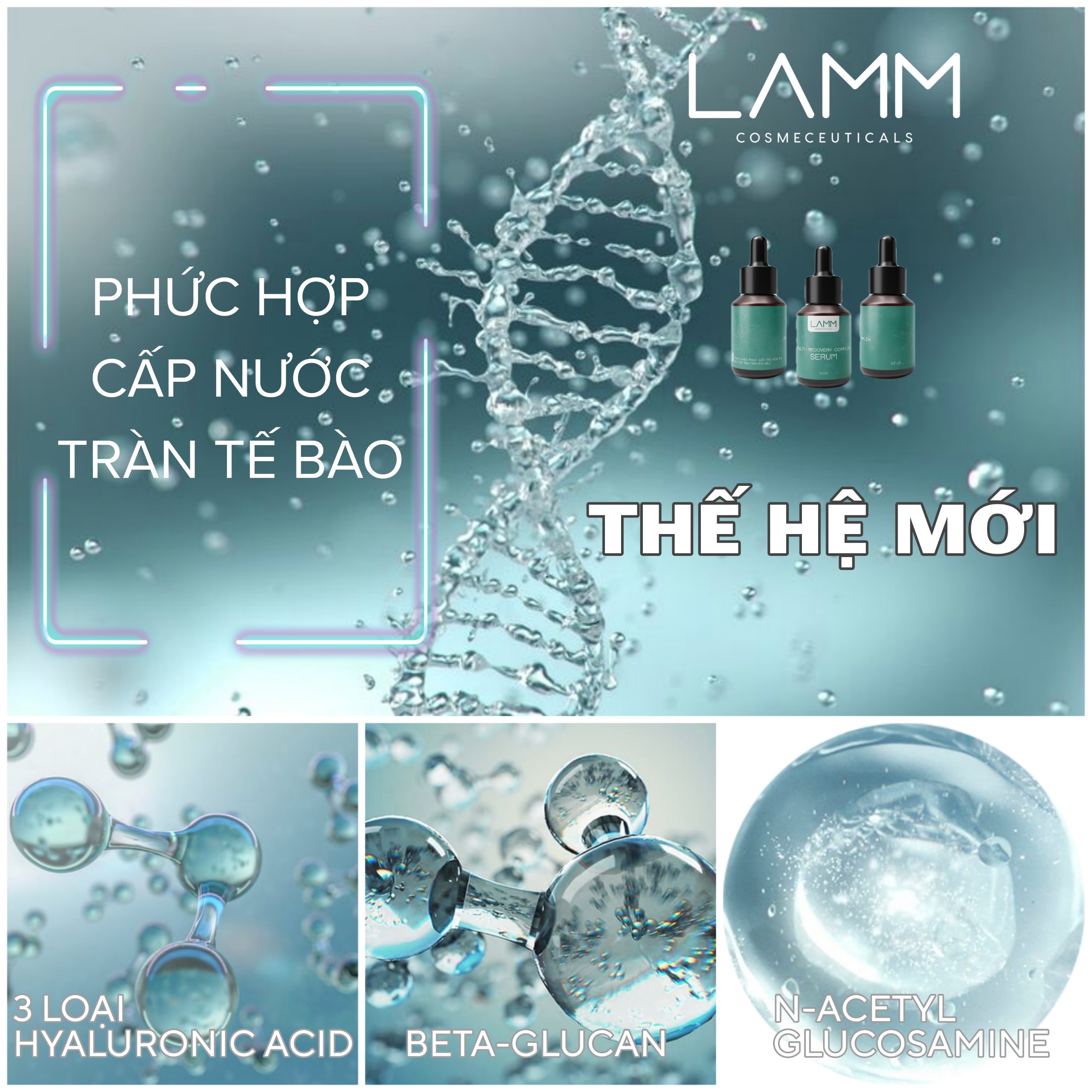 Serum siêu cấp ẩm dưỡng trắng da phục hồi se khít lỗ chân lông chiết xuất yến mạch Multi Recovery Complex Serum
