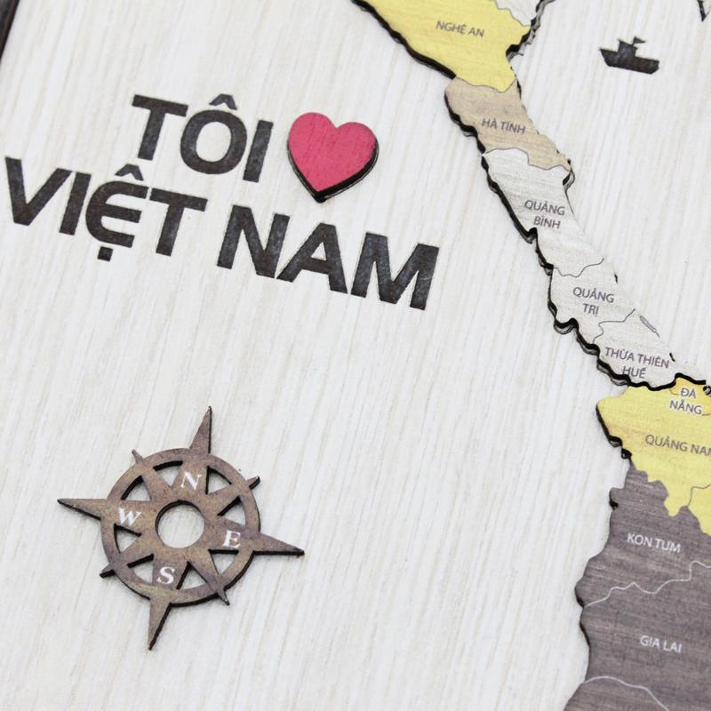 Tranh Treo Tường Bản Đồ Việt Nam 28 cm - Bách Mộc