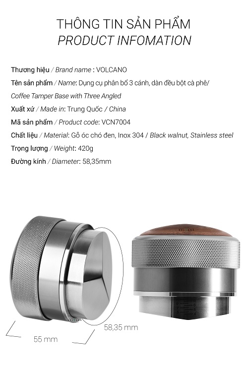 Dụng cụ OCD 58.4mm tamper dàn phân bổ cà phê espresso pha máy nắp gỗ