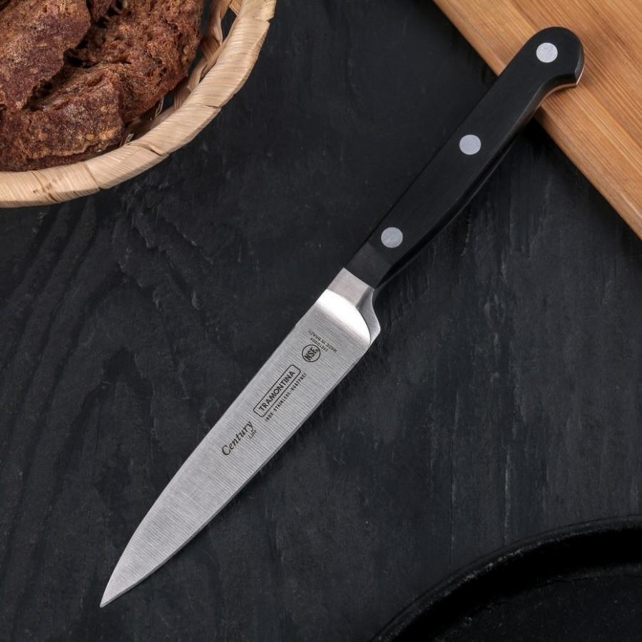 Combo 2 Dao Thép Rèn Nguyên Khối Cao Cấp Gồm 1 Dao Thái Thịt Santoku 18cm và 1 Dao Gọt Hoa Quả 10cm TRAMONTINA Century Sản Xuất Tại BRAZIL - Hàng Chính Hãng