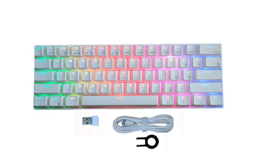 Bàn Phím Cơ Không Dây RK61 RGB - Chính Hãng Royal Kludge. 61 phím, Led RGB rực rỡ, pin bền, thiết kế đẹp, nhỏ gọn, dễ sử dụng, dễ dàng mang theo. Đủ màu sắc và Switch.