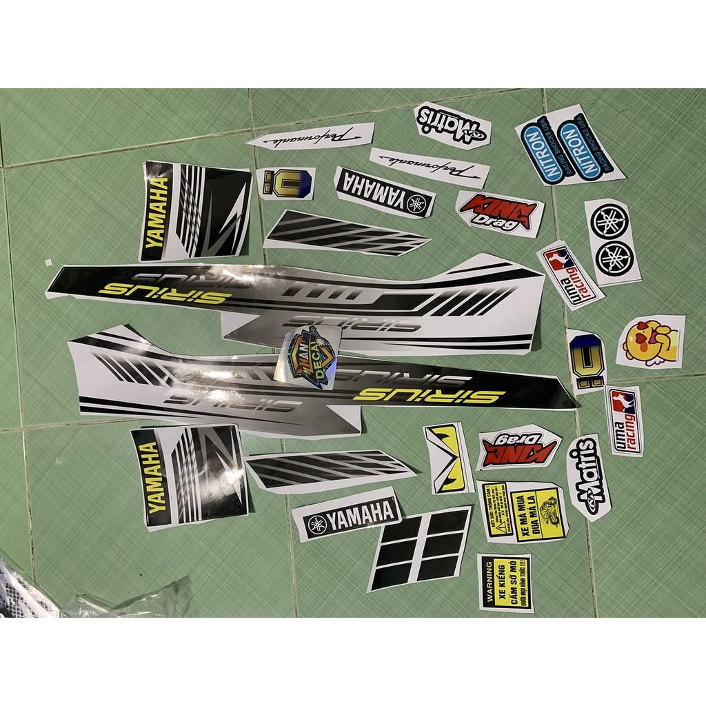 Tem sirius 110 trắng đen