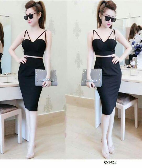 Sét áo yếm lưới và áo 2 dây