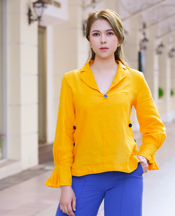 Áo Cổ Ve Linen Susan TOP148 Thời trang thiết kế Hity