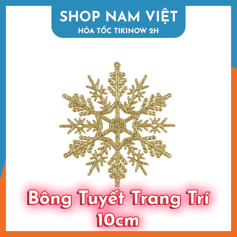 Set 5 Bông Tuyết 10cm Lấp Lánh Trang Trí Cây Thông Giáng SInh