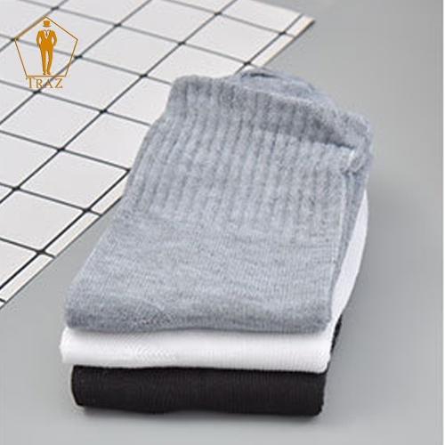 Tất Vớ Trơn TRAZ Cổ Cao, Nam Nữ Trắng Đen Xám Thời Trang Unisex Style Hàn Quốc