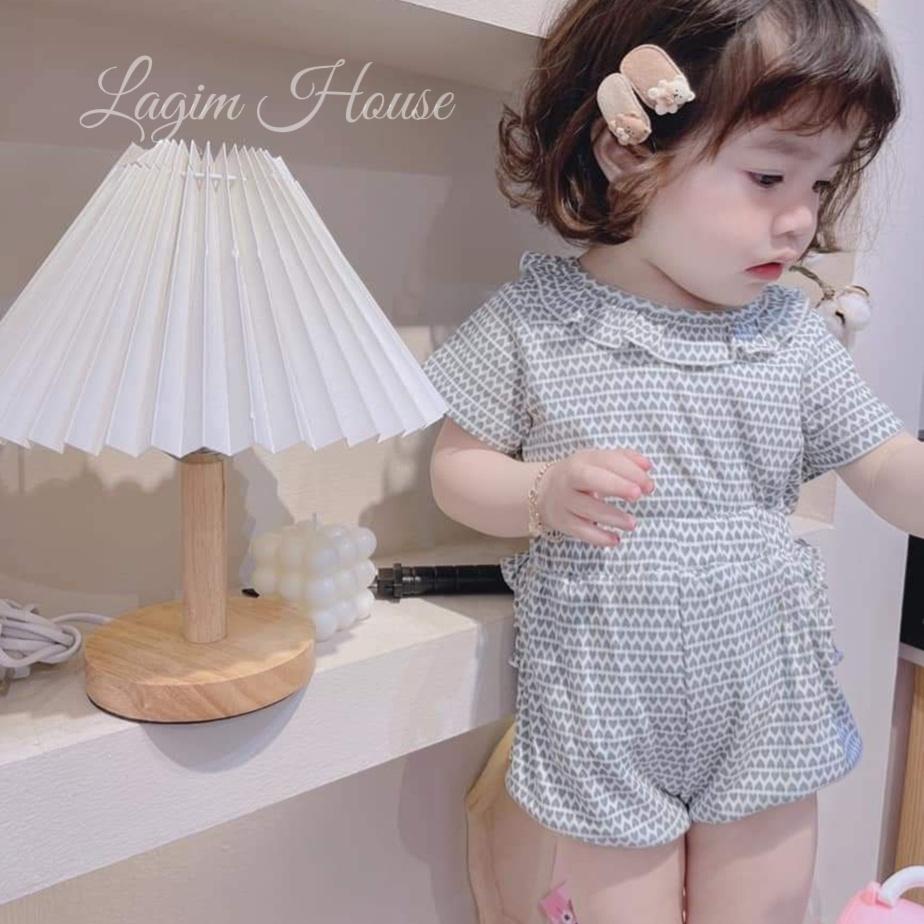 Đồ bộ cộc bé gái mặc nhà chất thun cotton mềm mại, set bộ bé gái mặc hè hoạt tiết dễ thương - Lagim House