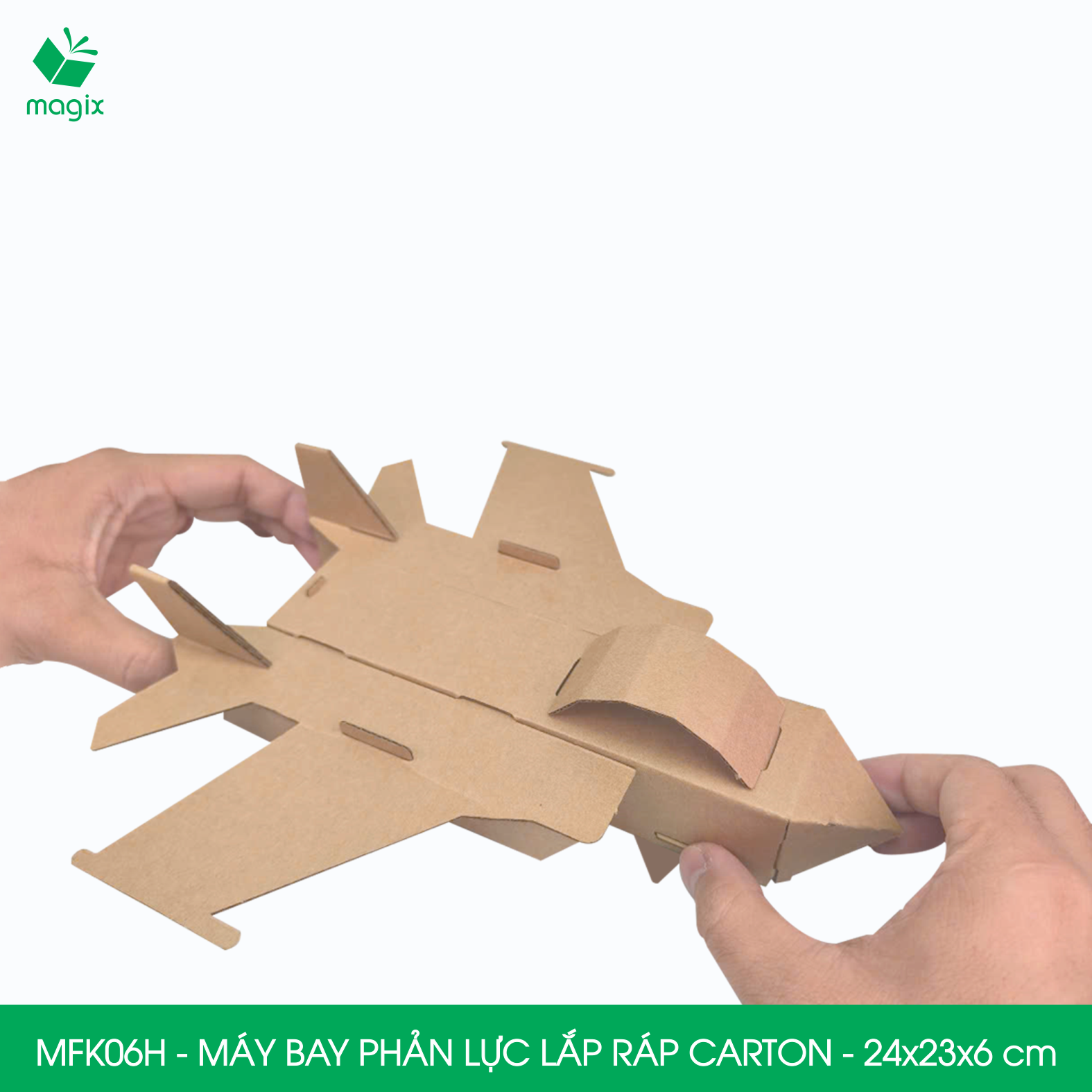 MFK06H - Máy bay phản lực carton - 24x23x6 cm - Đồ chơi lắp ráp mô hình từ bìa carton cứng cao cấp