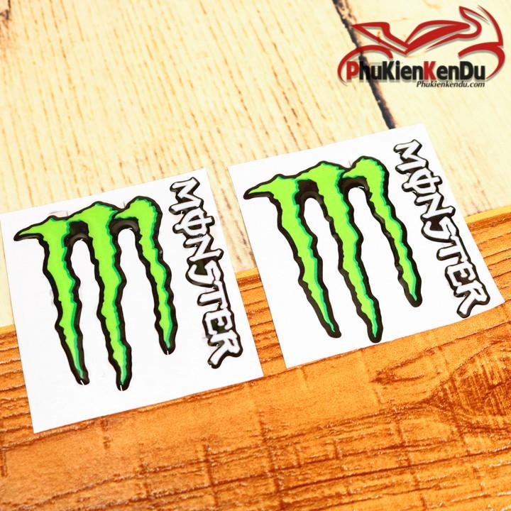 TEM NỔI CHỮ MONSTER 1 CẶP LOẠI NHỎ