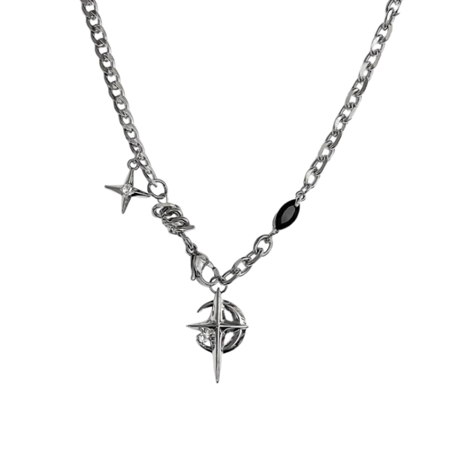 Pendant Necklace Punk Sweater Chain Necklace for Women and Men Festival Gift