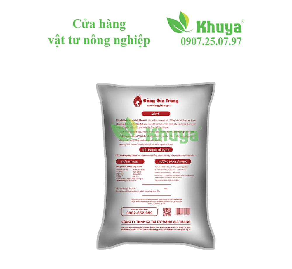 Phân bò hữu cơ vi sinh Sfarm 5kg