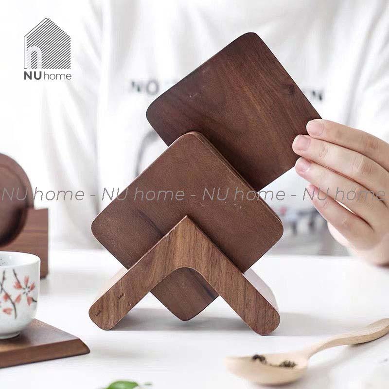 nuhome.vn | Đế lót ly bằng gỗ cao cấp đẹp mắt, được thiết kế sáng tạo mang phong cách nhật bản, bộ 6 đế lót gỗ tự nhiên