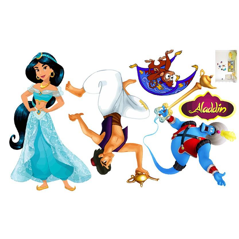 DECAL TRANG TRÍ PHÒNG BÉ ALADIN VÀ CÂY ĐÈN THẦN SỐ 1