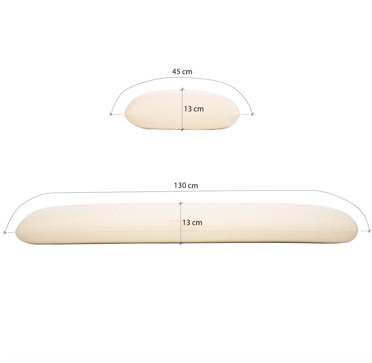 Gối Đôi Cao Su Liên Á Oval 45x130x13cm - Gối Uyên Ương Cao Su Thiên Nhiên 100% Chính hãng