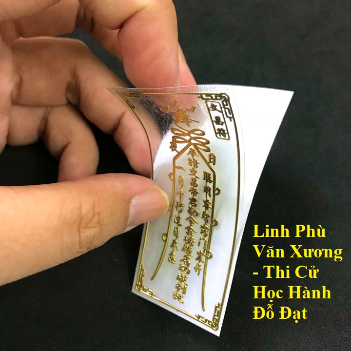 Linh Phù Văn Xương - Thi Cử Học Hành Đỗ Đạt, Dùng linh phù để dán điện thoại, laptop, xe máy, xe hơi, bàn thờ ông địa, kích thước 4.5x3cm, màu vàng - TMT Collection - SP005357