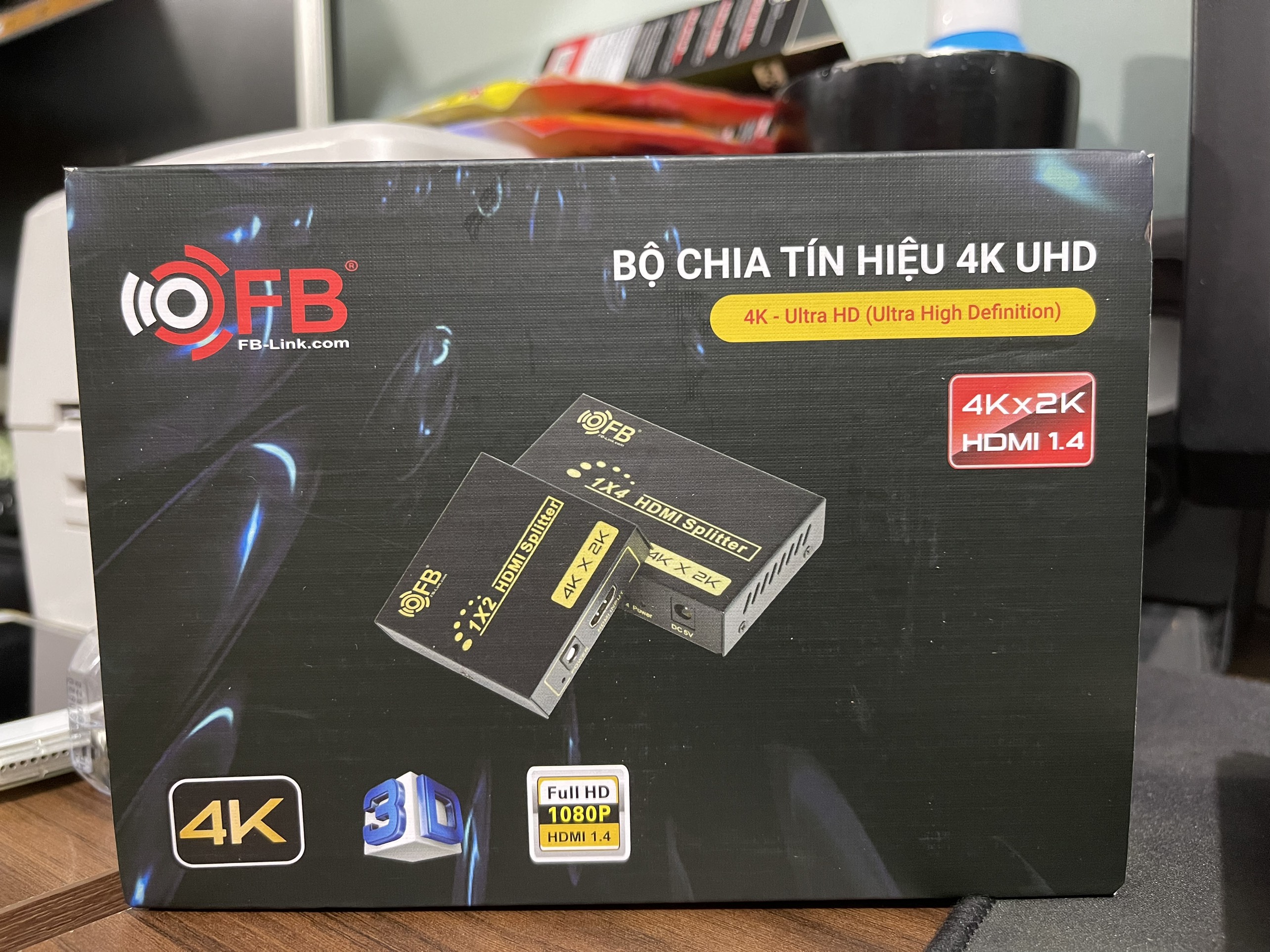 Bộ chia HDMI Switch 1 ra 2 Full HD 1080 đen - Hàng Chính Hãng