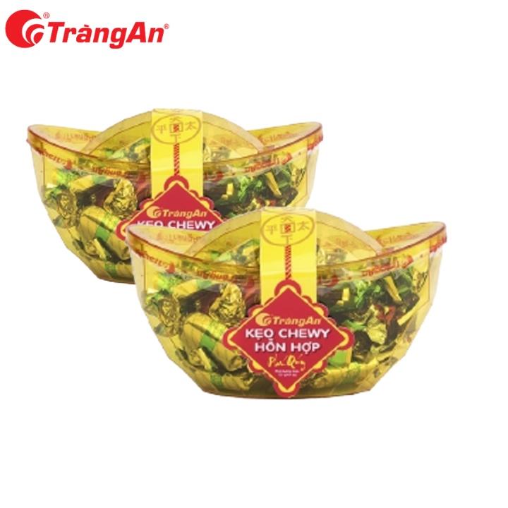 Combo 2 hộp kẹo Chewy hỗn hợp 125g,hình thỏi vàng, thương hiệu Tràng An, hạn sử dụng 8 tháng