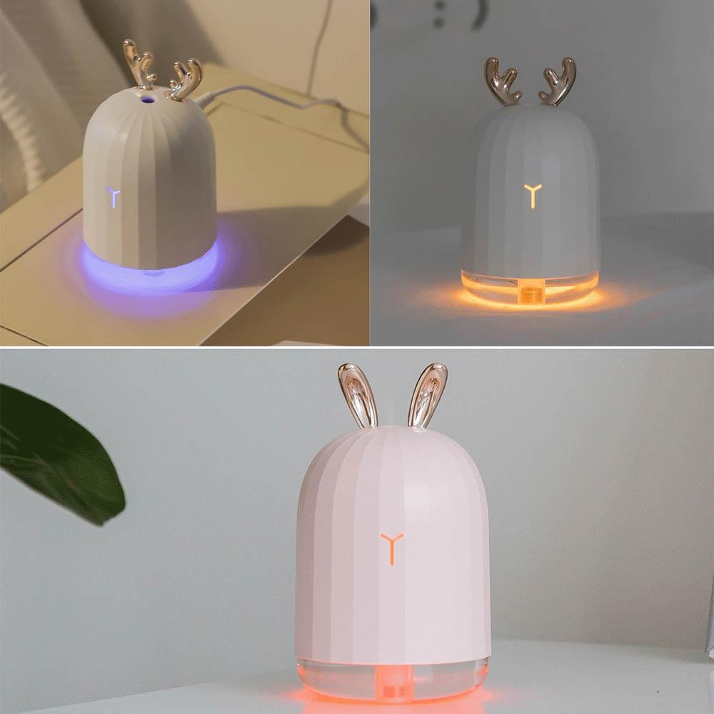 Máy khuyếch tán tinh dầu làm ẩm không khí 220ML bằng sóng siêu âm với đèn led đầy màu sắc