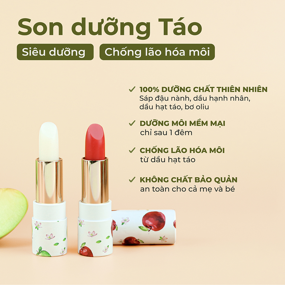 Son Dưỡng Táo Hữu Cơ Cỏ Mềm