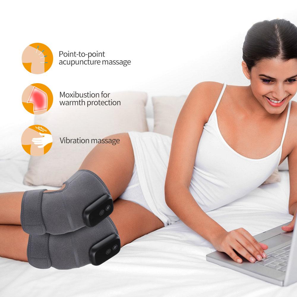 Wireless Heated Knee Massager for Joint Pain Relief Arthritis Cramps Meniscus Pain Electric Vibration Knee Brace Wrap