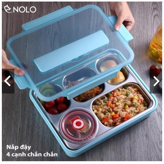 Hộp Cơm Văn Phòng Inox 5 Ngăn Có Bát Đựng Canh Có Giá Để Điện Thoại Tặng Đũa Thìa Inox Cao Cấp - Giao Hàng Toàn Quốc
