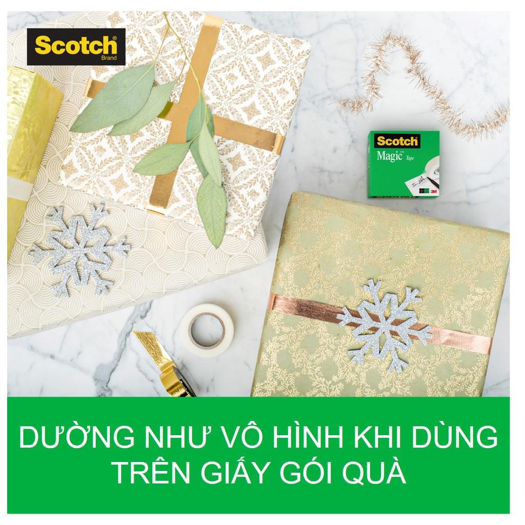 Băng keo kì diệu Magic Tape Scotch 3M 810 19.05mm x 32,9m - Trong suốt, siêu dính, viết lên được, xé được bằng tay