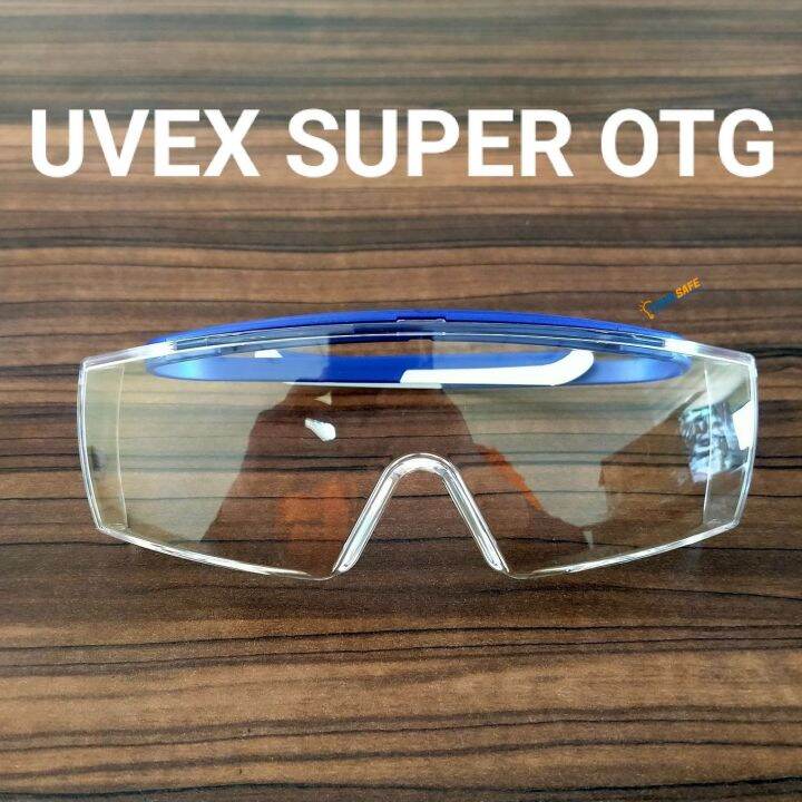 Kính bảo hộ Uvex Super OTG kính chống bụi có thể đeo cùng kính cận, chống hơi nước, ngăn chặn tia UV màu trắng, mã 9169065
