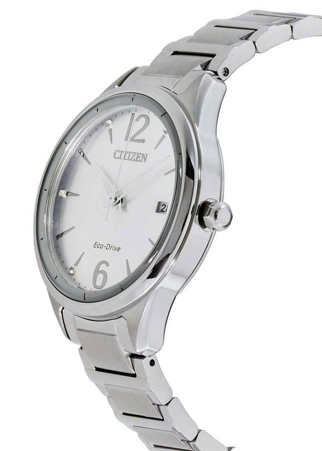 Đồng Hồ Nữ Citizen Đính Đá Swarovski Dây Thép Không Gỉ FE6100-59A - Mặt Trắng