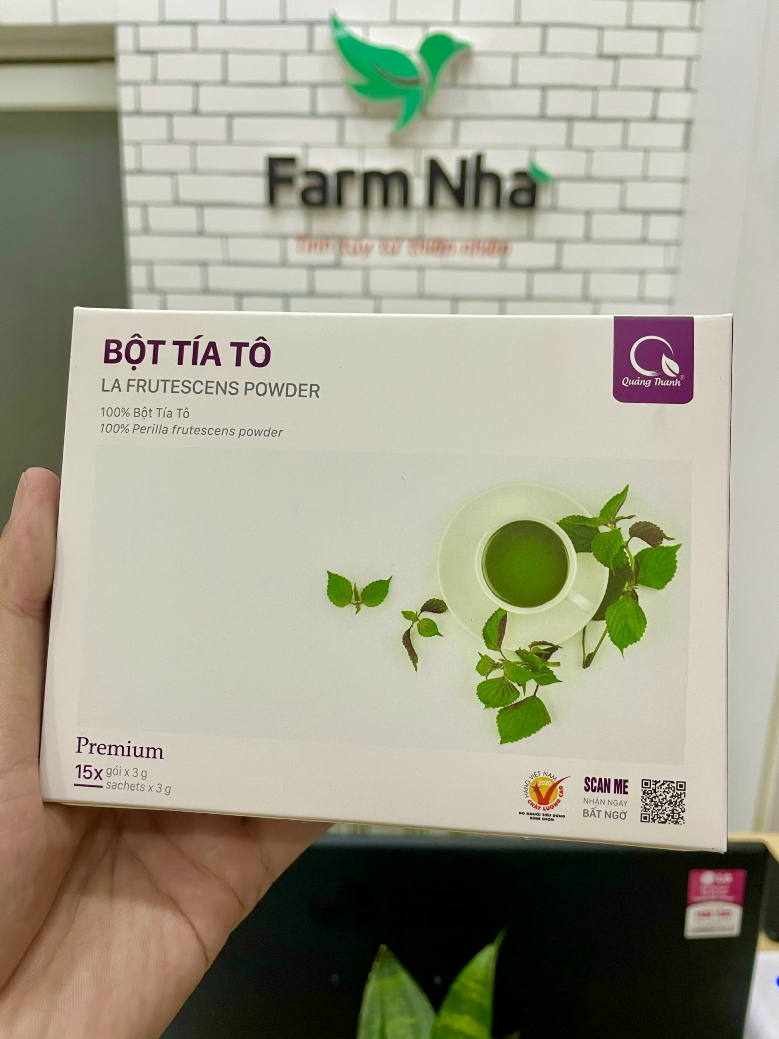 Bột Tía Tô Quảng Thanh 100% Organic chuẩn xuất khẩu FDA Hoa Kỳ - Làm mát, thanh lọc cơ thể, làm đẹp da, detox