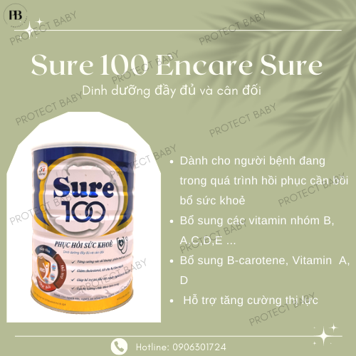 Sữa Sure 100 Ensure care 900g