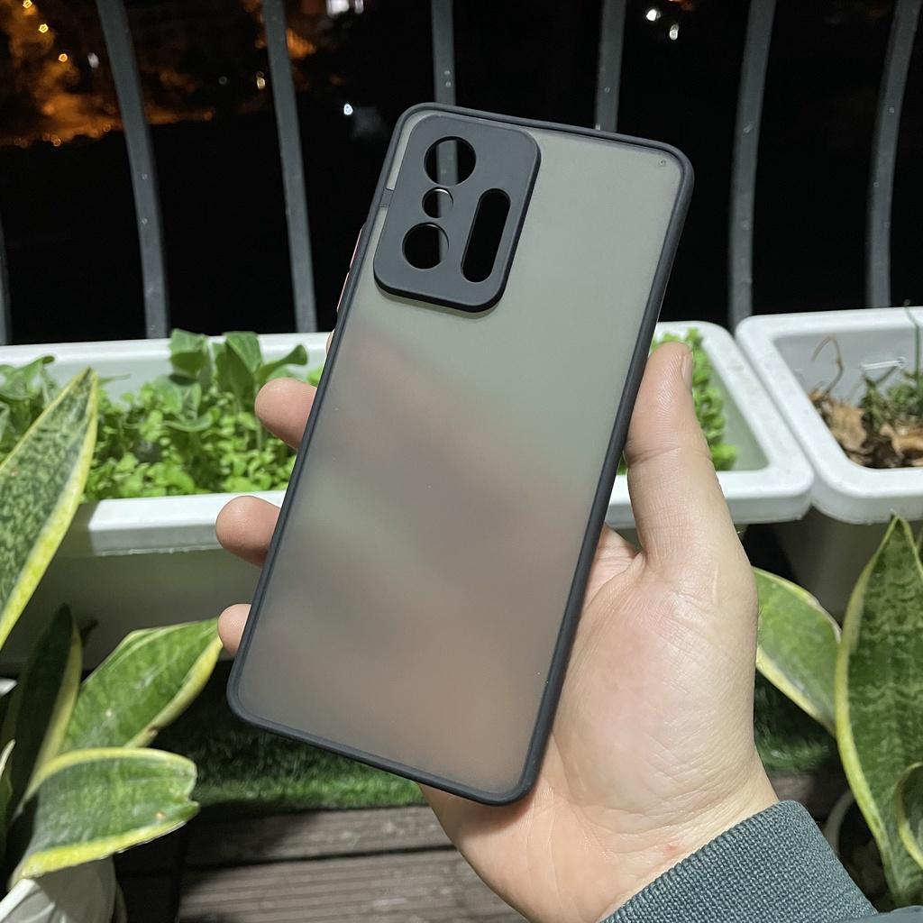 Ốp lưng cứng nhám mờ viền silicon bảo vệ camera dành cho Mi 11T
