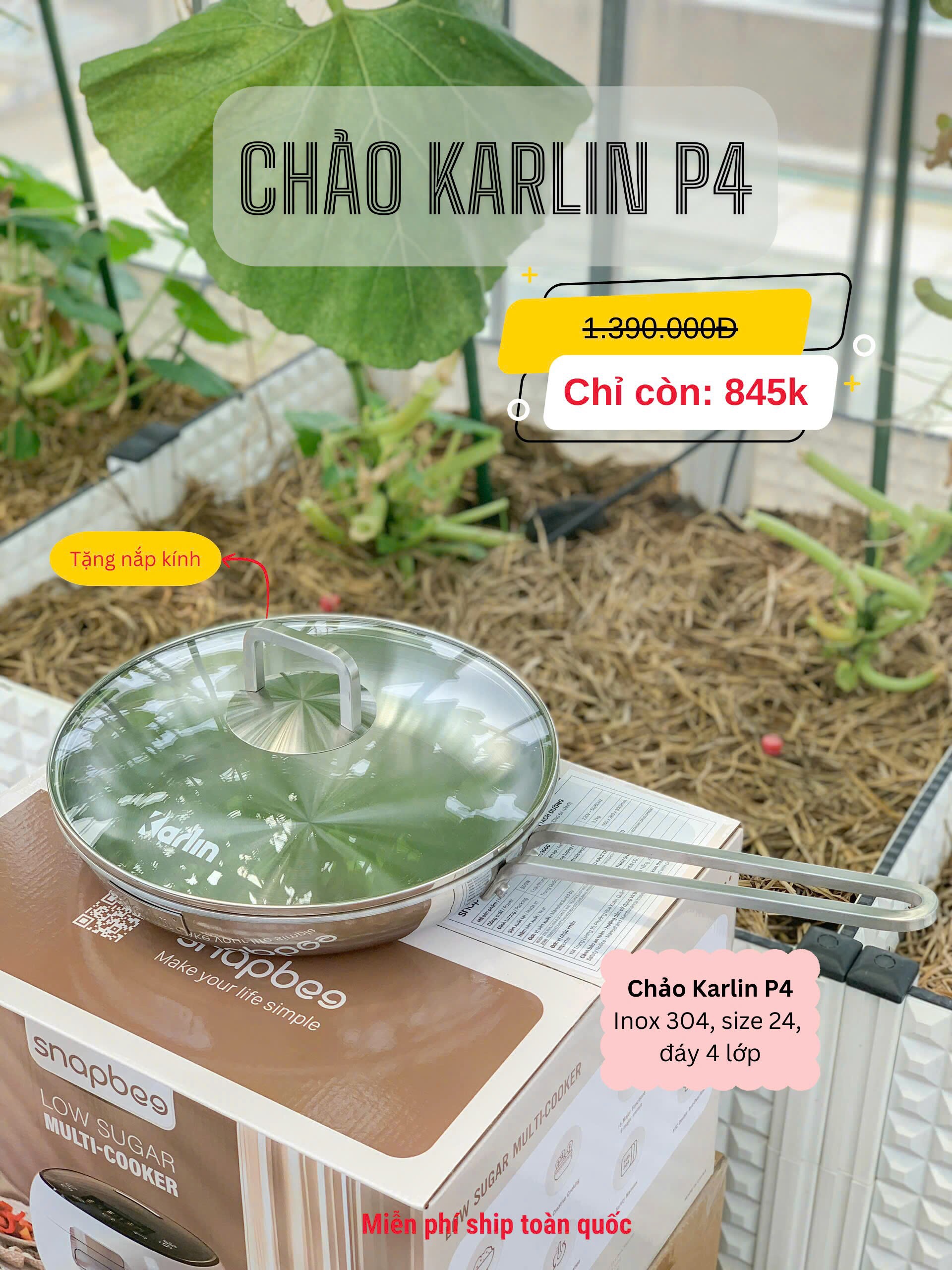 Chảo chống dính thương hiệu ĐỨC - đáy 4 lớp nguyên khối, dùng cho mọi loại bếp - Hàng chính hãng, bảo hành 24 tháng