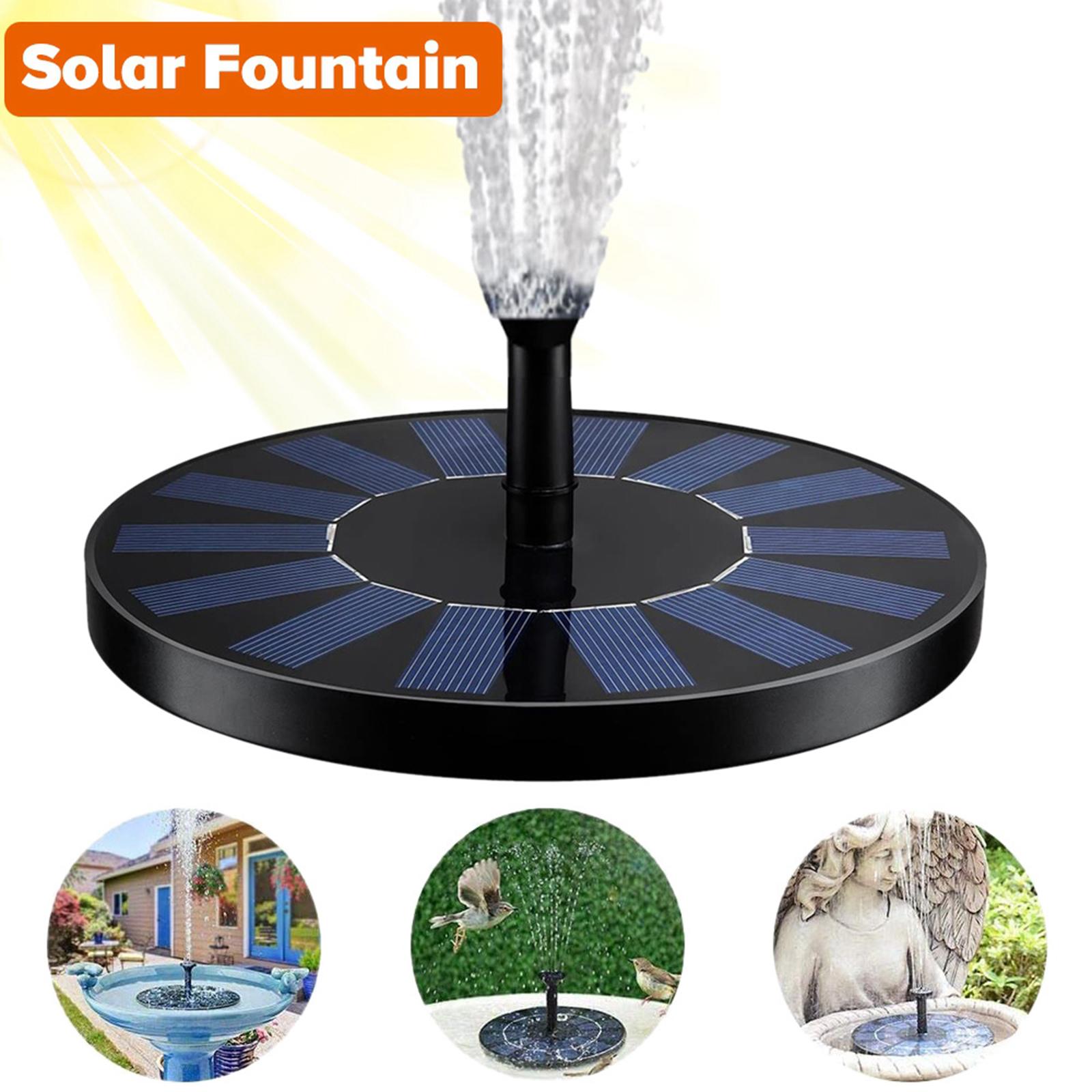 3W Solar Floating Fountain Water Pump with 6 Spray Nozzles, for Bird Bath, Swimming Pool