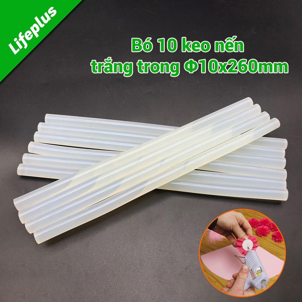 Bó 10 keo nến trắng trong loại to Φ10x240mm