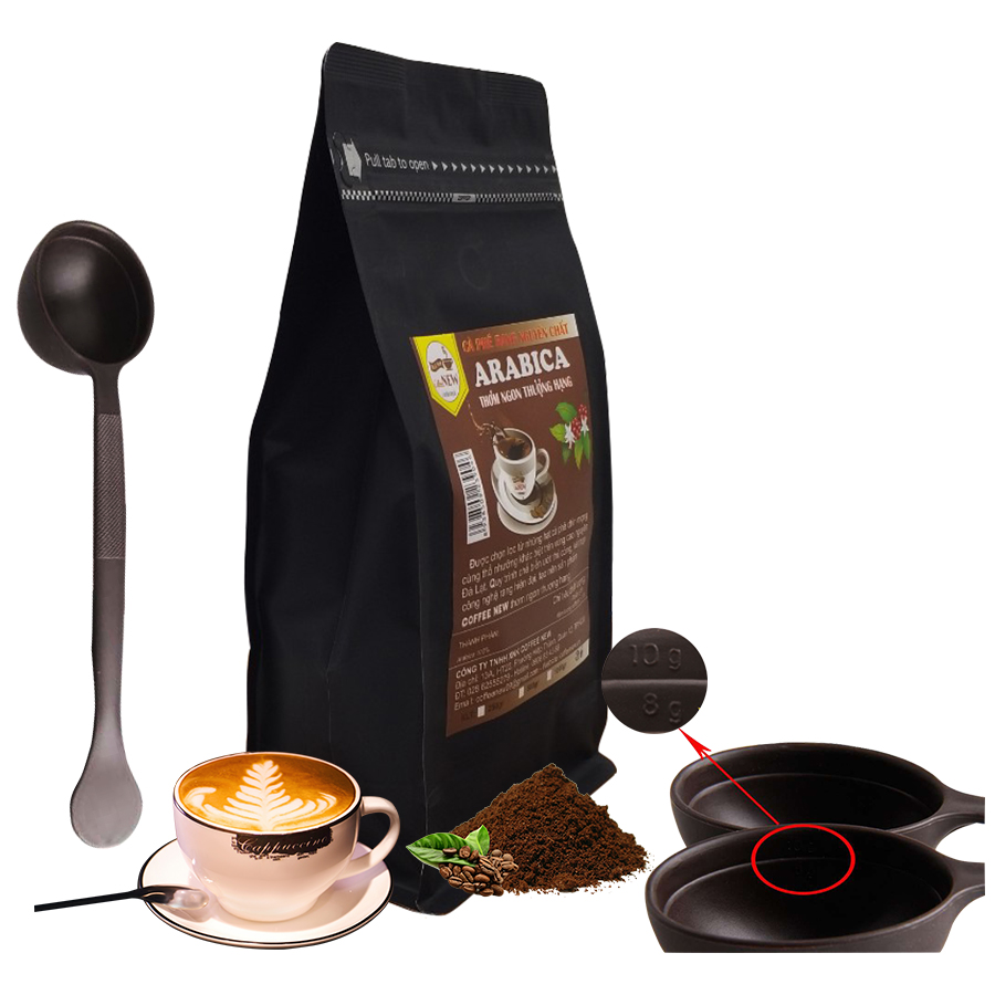 Combo 2 Gói 500gr Cà Phê Robusta + Arabica - TẶNG thìa đong cà phê - Dạng Hạt Pha Phin - Hương Thơm Nồng - Vị Chua Thanh - Coffee New