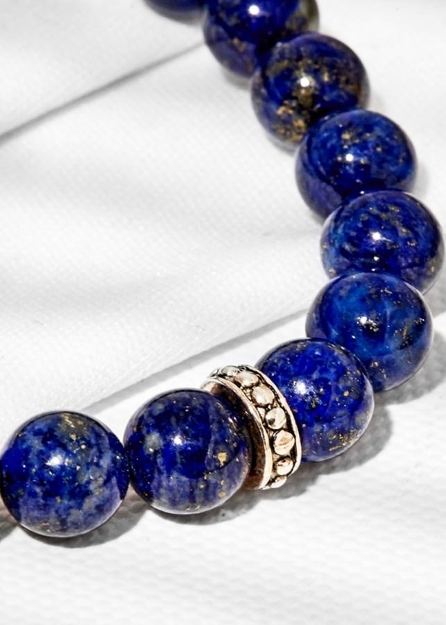 Vòng Tay Đá Lapis Lazuli Charm Bạc Thái - Thủy Mộc