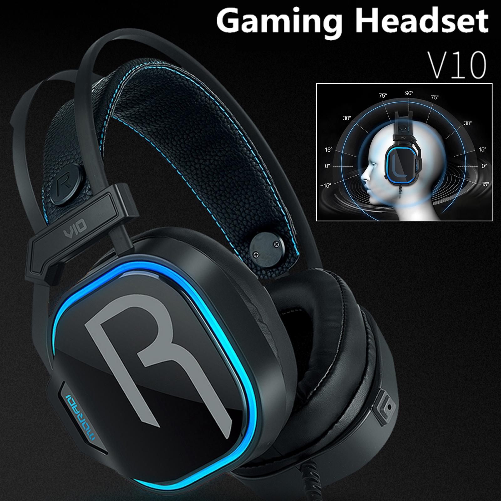 7.1 Stereo Over Ear Gaming Headset Headphone with LED Light for Gamer for PC Laptop