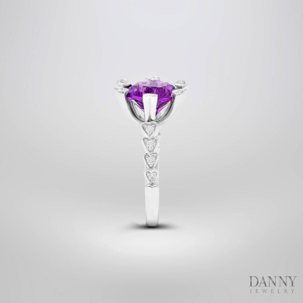 Nhẫn Nữ Danny Jewelry Bạc 925 Xi Rhodium/Vàng 18k Đính Đá Amethyst/Lemon Quartz/Smoky Quartz N0016LE/SM/AM