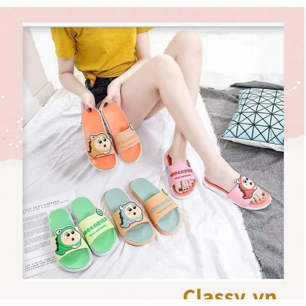 Dép đi trong nhà, đi biển, spa, dép nữ Classy họa tiết hoạt hình dễ thương, đế chống trượt, chất liệu PVC cao cấp G1109