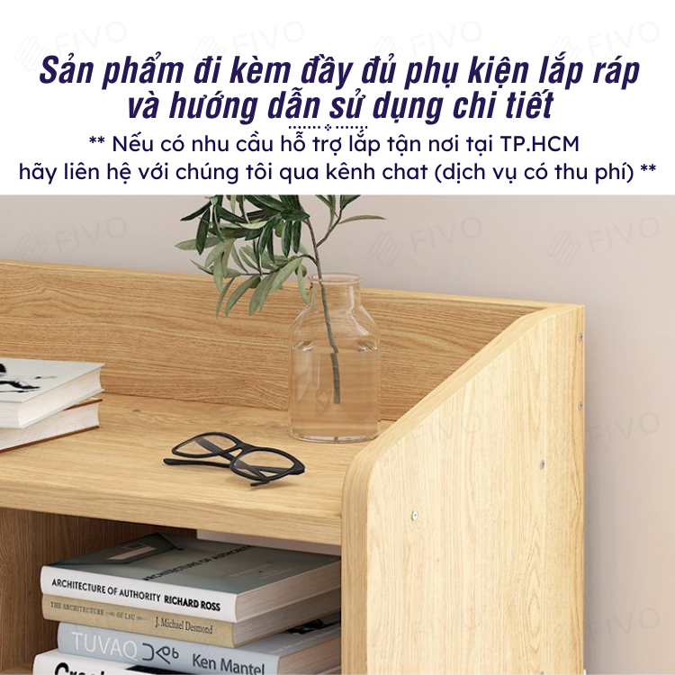 Kệ Tủ Đầu Giường Gỗ Mini Nhiều Ngăn FIVO FT30 Phong Cách Châu Âu Hiện Đại Sang Trọng Dễ Dàng Lắp Ráp