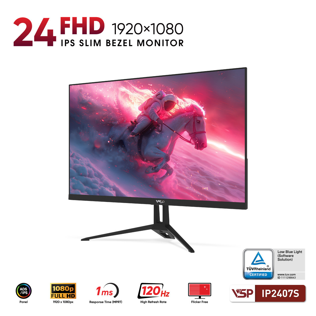 Màn Hình VSP IP2407S (24 inch / IPS / FHD / 120Hz / 1ms) - Hàng Chính Hãng