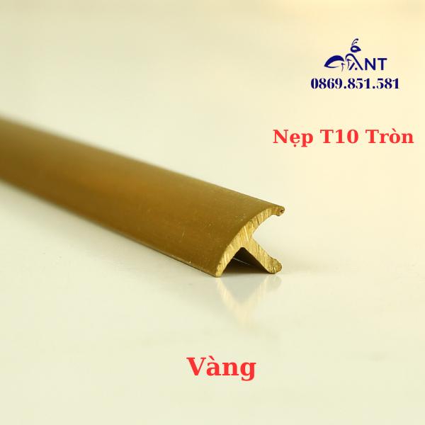 Nẹp Đồng T10 tròn Vàng, Nẹp đồng chữ T, Nẹp đồng chống trơn, giá 1m